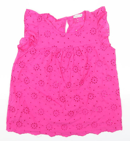 CIVICO 51 Womens Pink Cotton Basic T-Shirt Size L Round Neck