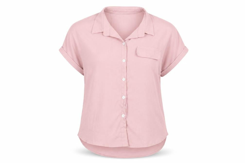 Womens UK Size L SheIn Pink Basic Button-Up