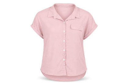 Womens UK Size L SheIn Pink Basic Button-Up