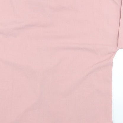 SheIn Womens Pink Polyester Basic Button-Up Size L Collared