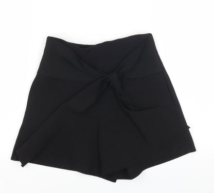 Topshop Womens Black Polyester Sailor Shorts Size 6 Regular Zip - 22 inch waist