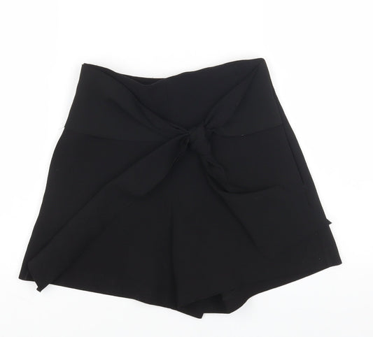 Topshop Womens Black Polyester Sailor Shorts Size 6 Regular Zip - 22 inch waist