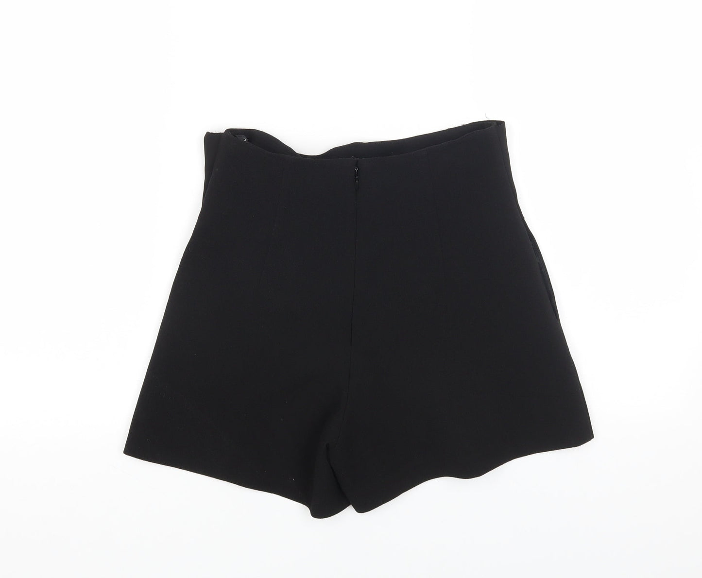 Topshop Womens Black Polyester Sailor Shorts Size 6 Regular Zip - 22 inch waist