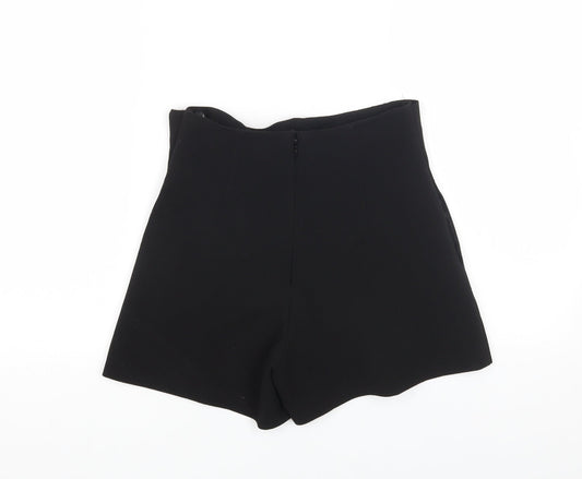 Topshop Womens Black Polyester Sailor Shorts Size 6 Regular Zip - 22 inch waist