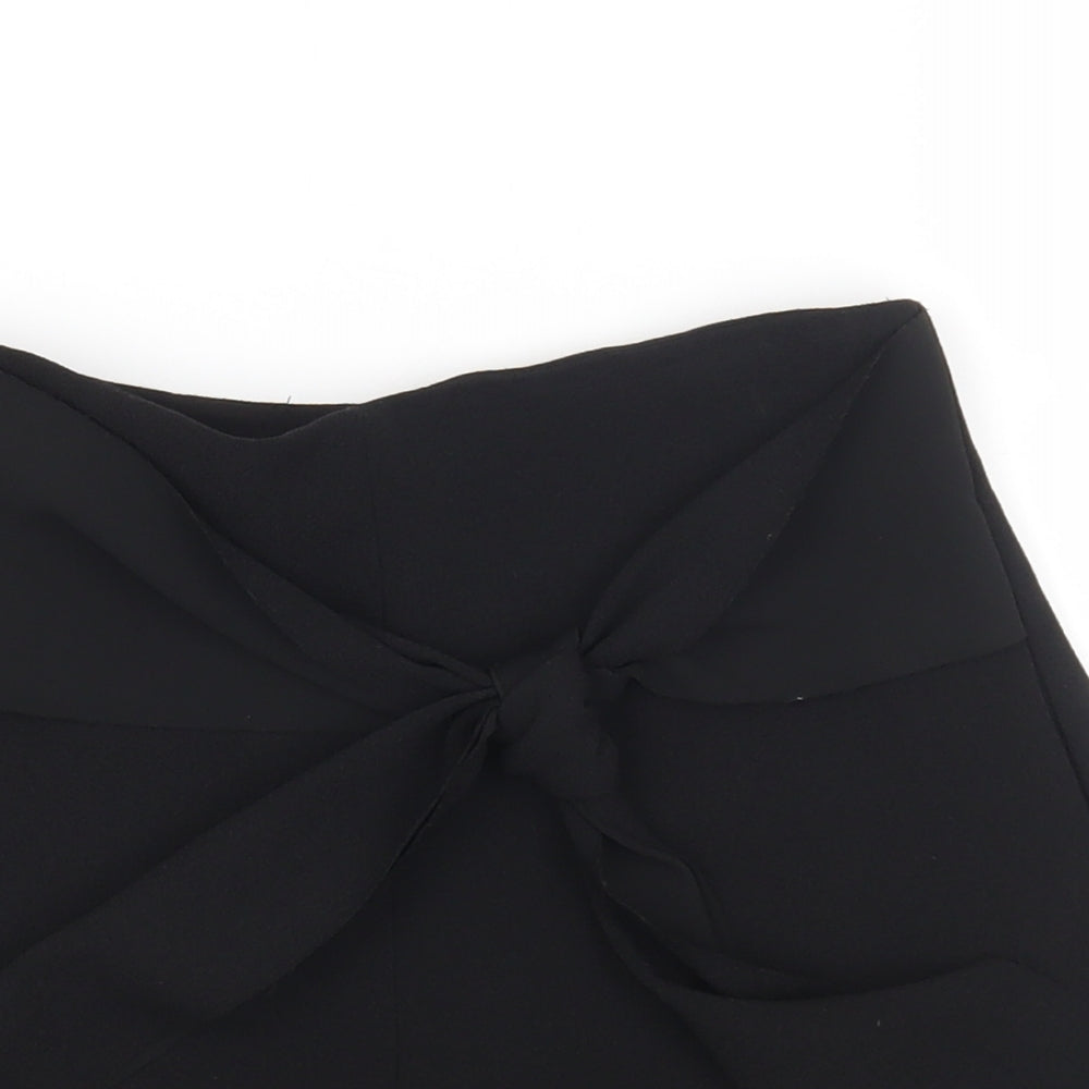 Topshop Womens Black Polyester Sailor Shorts Size 6 Regular Zip - 22 inch waist