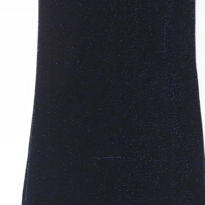 New Look Womens Blue Nylon Maxi Size 10 Cowl Neck Pullover