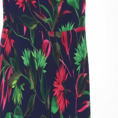 Taylor Womens Multicoloured Geometric Polyester Maxi Size 4 Round Neck Zip