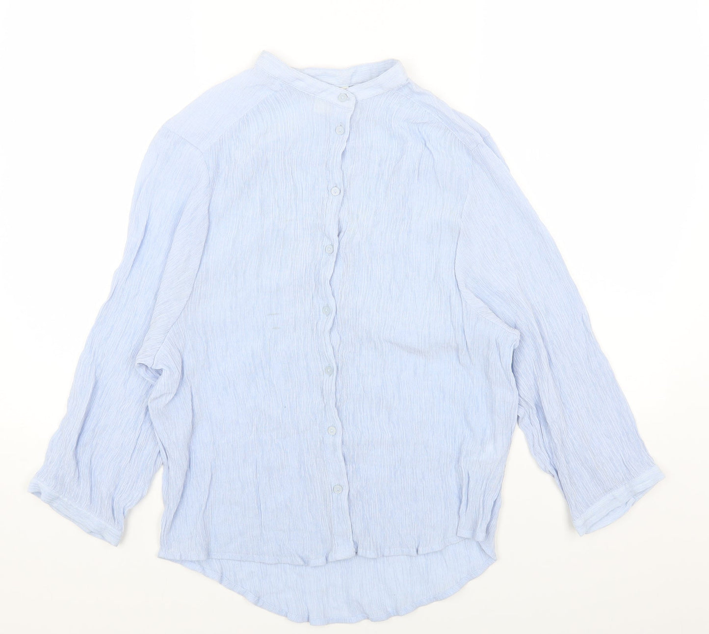 Womens UK Size 6 H&M Blue Basic Button-Up