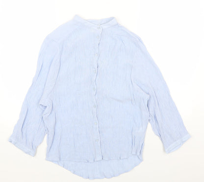 Womens UK Size 6 H&M Blue Basic Button-Up