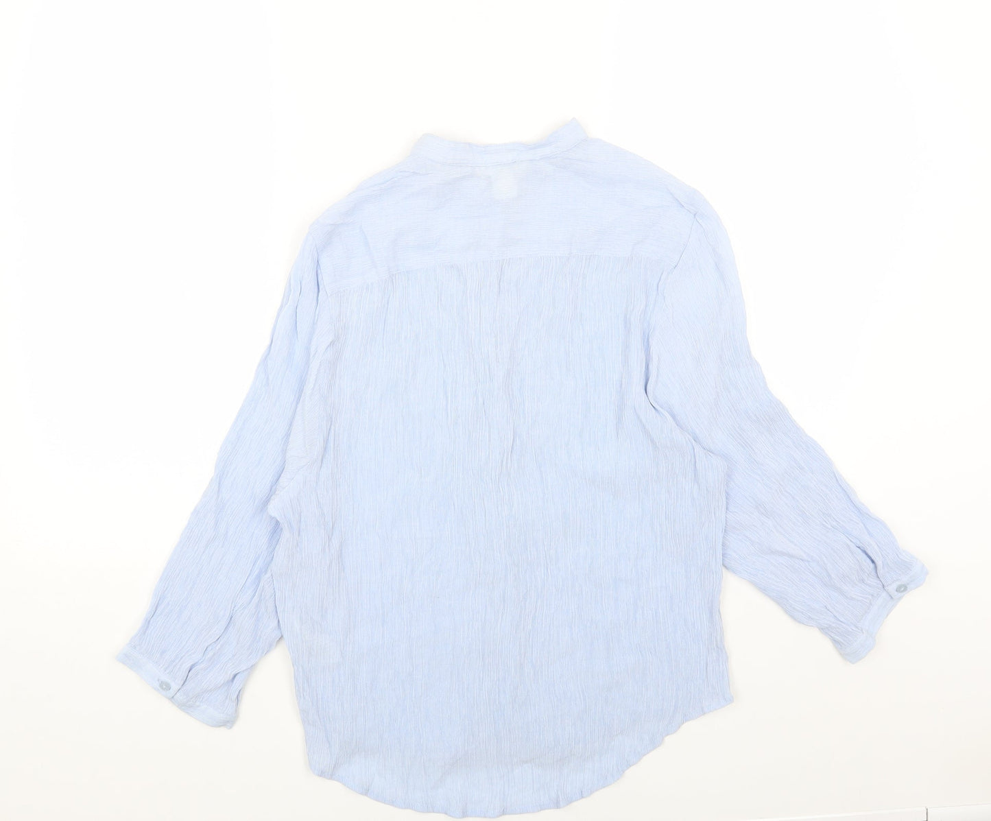 Womens UK Size 6 H&M Blue Basic Button-Up