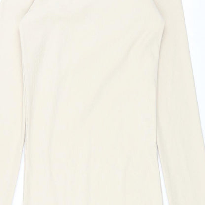 Stradivarius Womens Beige Polyester Maxi Size S Round Neck Pullover