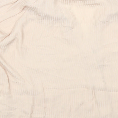 H&M Womens Beige Polyester Basic Button-Up Size 14 V-Neck