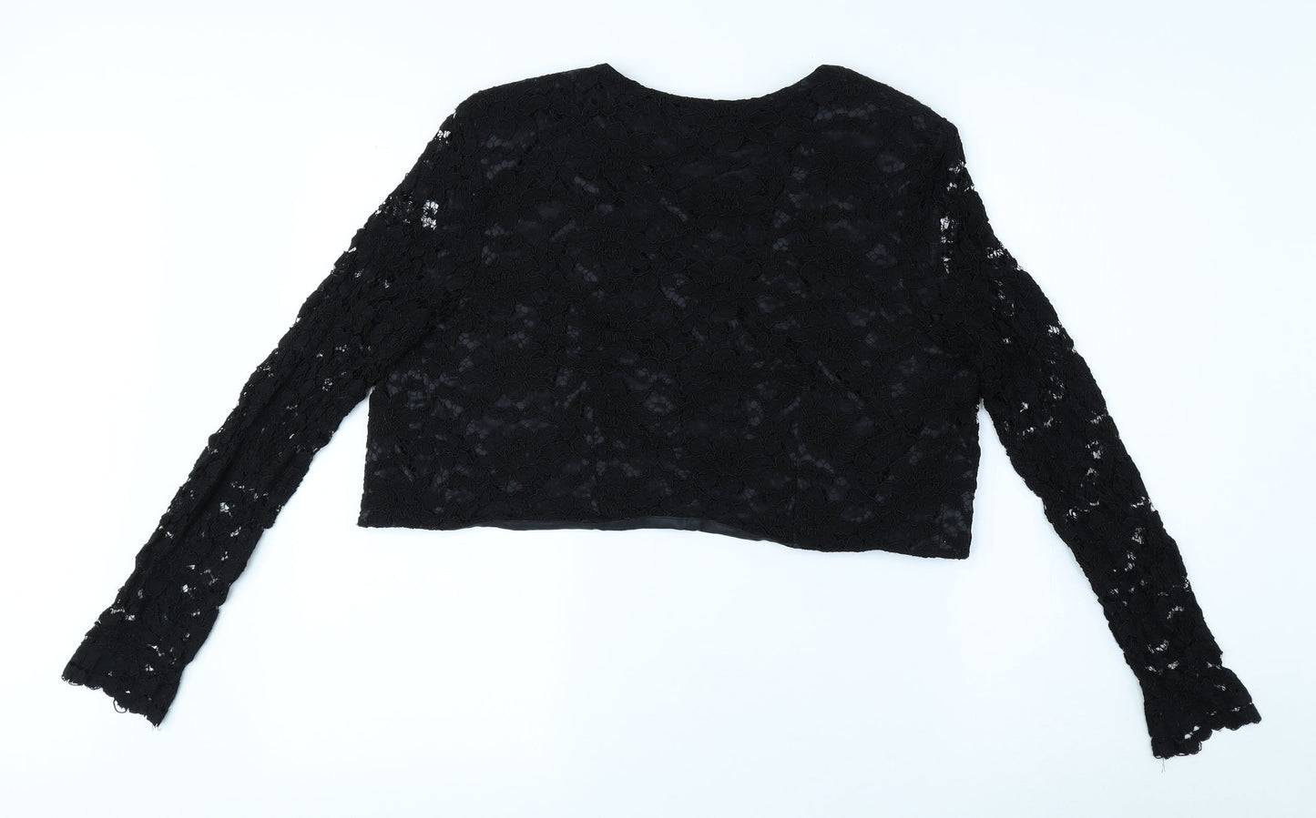 Debut Womens Black Vinyl Jacket Blazer Size 14 - Padded Shoulders