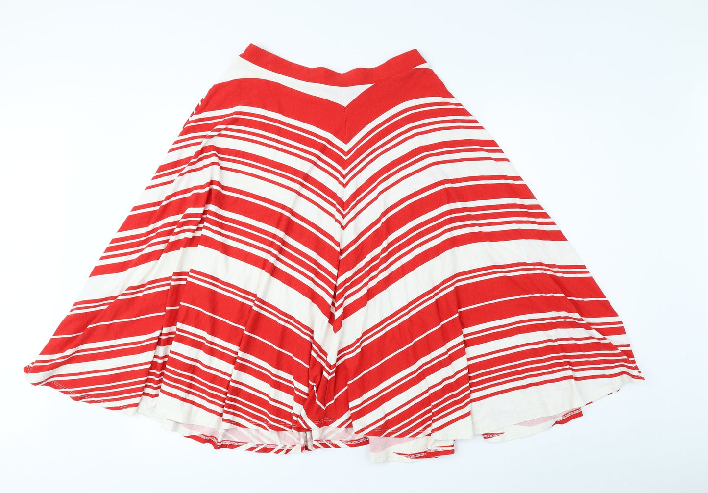 Linea Womens Red Striped Viscose A-Line Skirt Size 10