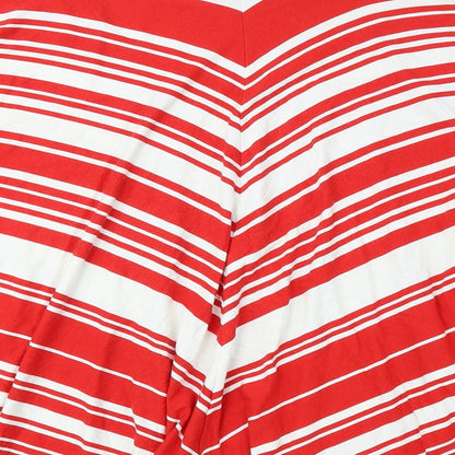 Linea Womens Red Striped Viscose A-Line Skirt Size 10