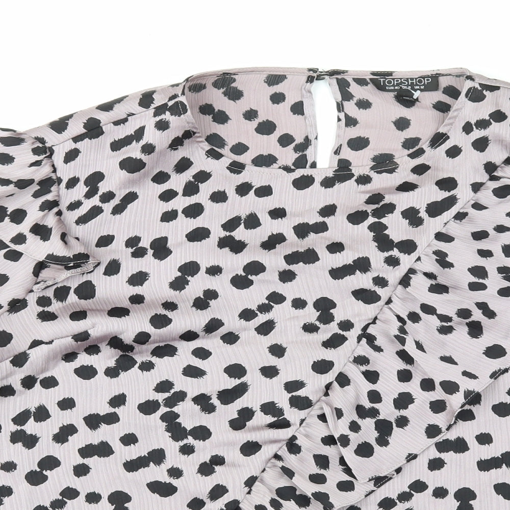 Womens UK Size 12 Topshop Purple Basic Blouse