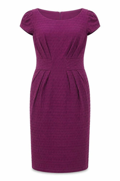 Per Una Womens Purple Polyester Pencil Dress Size 10 Round Neck Zip