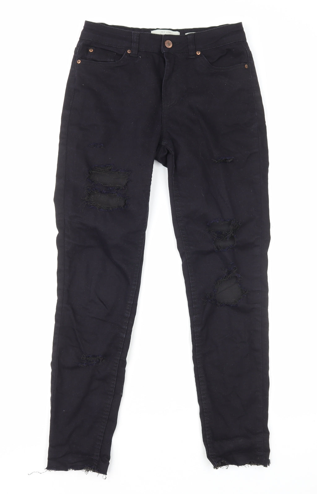 New Look Womens Black Cotton Skinny Jeans Size 6 L27 in Regular Zip