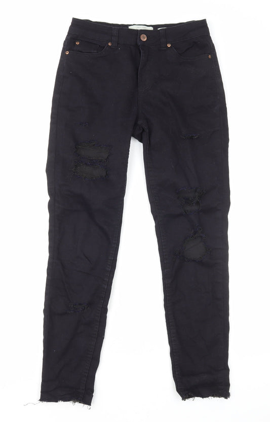 New Look Womens Black Cotton Skinny Jeans Size 6 L27 in Regular Zip