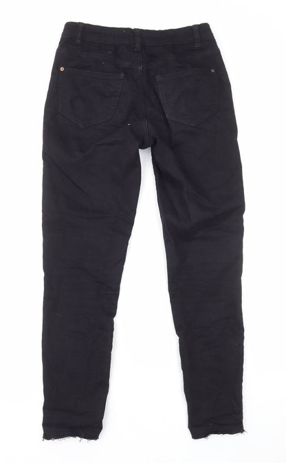 New Look Womens Black Cotton Skinny Jeans Size 6 L27 in Regular Zip