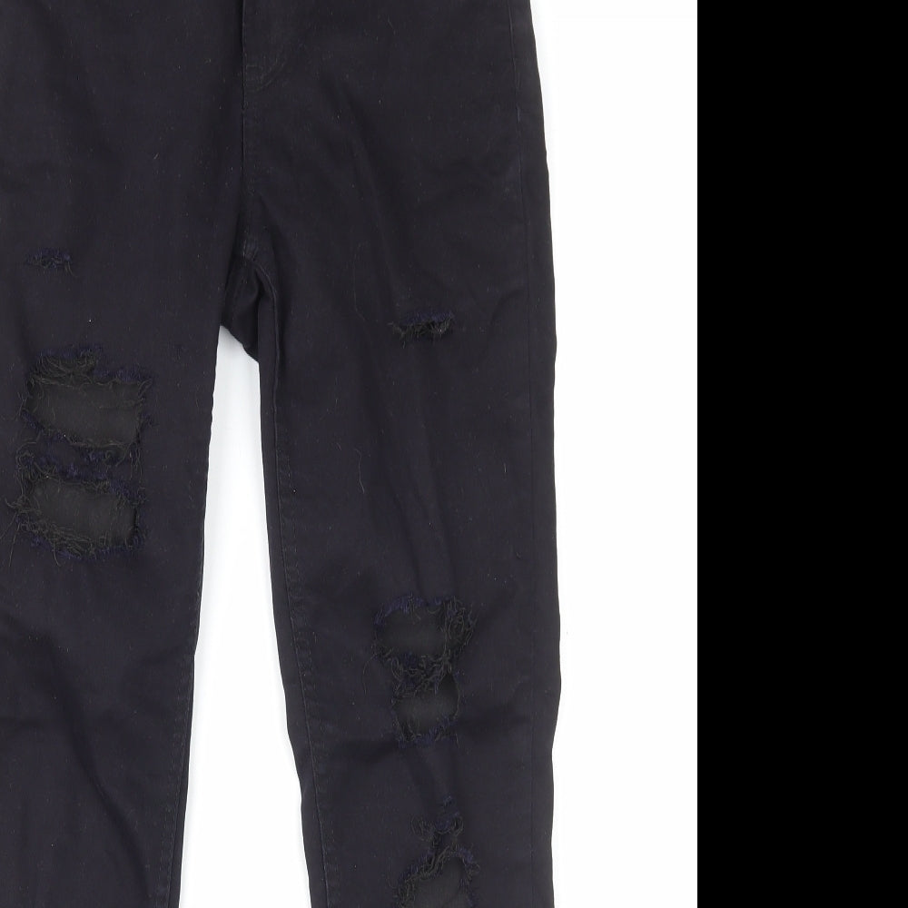 New Look Womens Black Cotton Skinny Jeans Size 6 L27 in Regular Zip