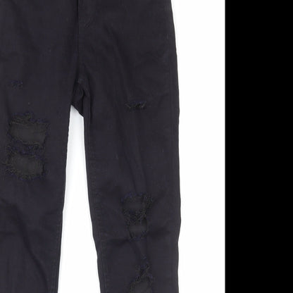 New Look Womens Black Cotton Skinny Jeans Size 6 L27 in Regular Zip