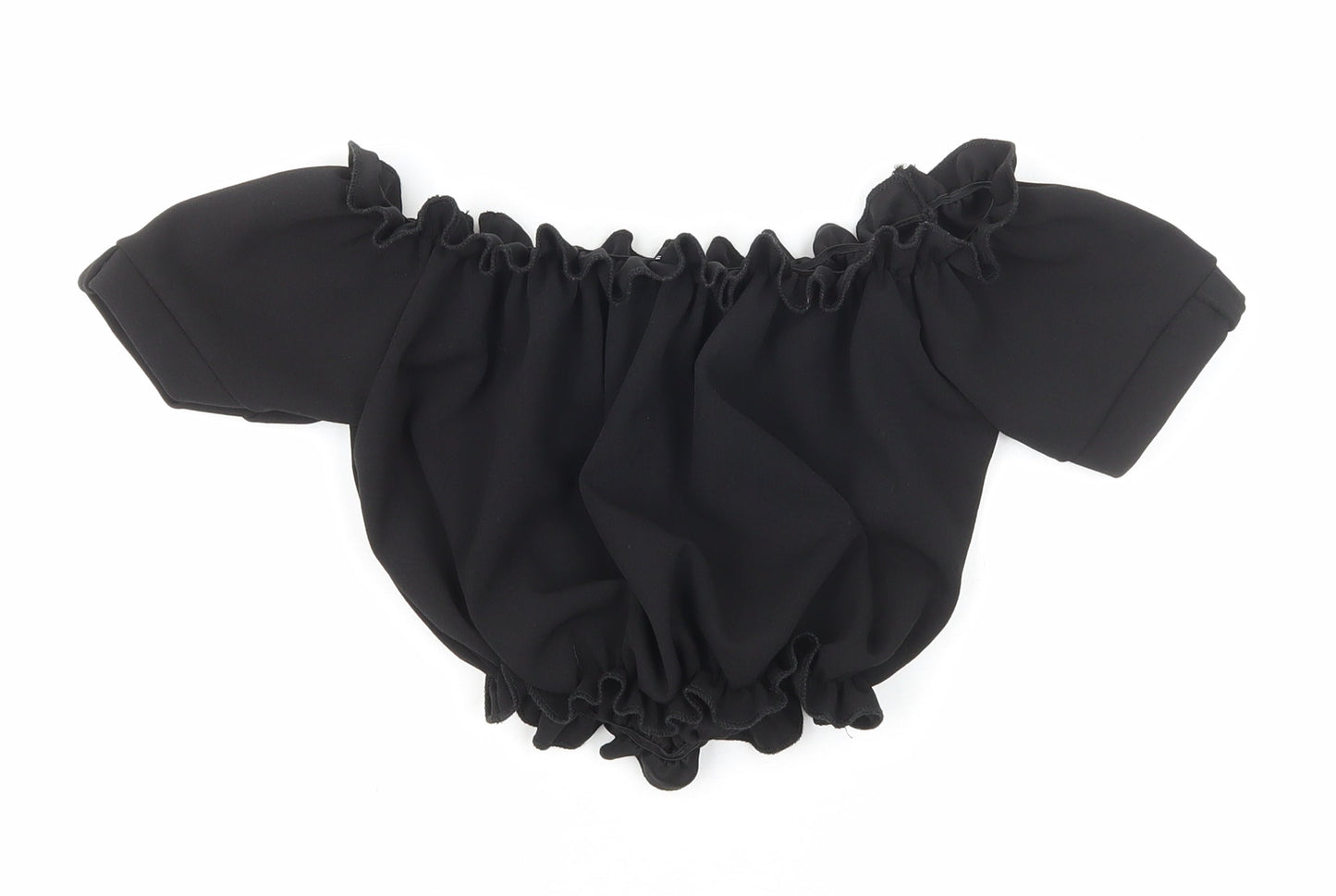 Womens UK Size 6 New Look Black Cropped T-Shirt