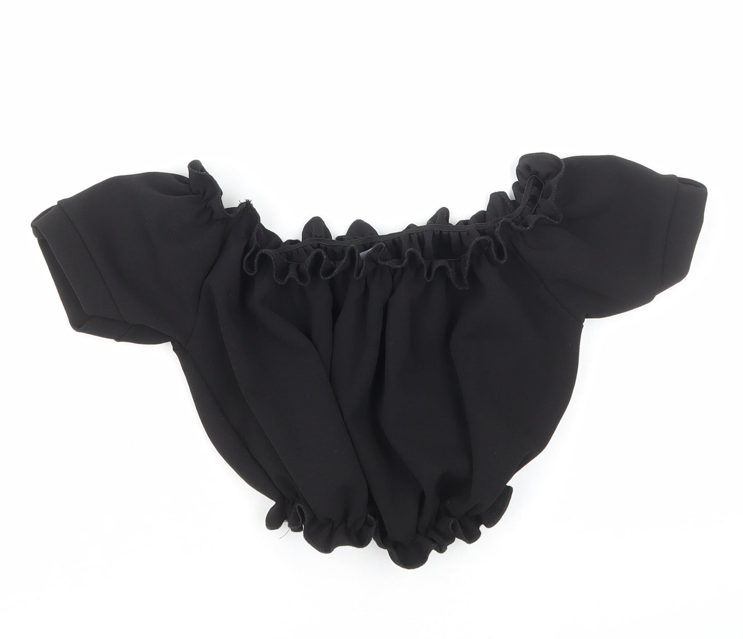 Womens UK Size 6 New Look Black Cropped T-Shirt