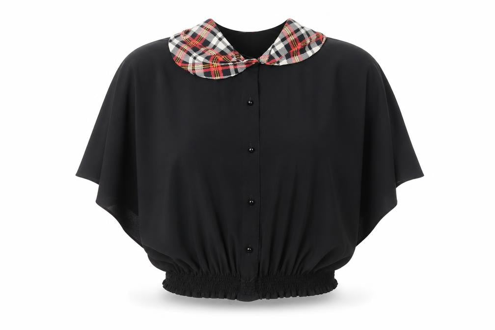 Womens UK Size 16 Precis Black Cropped Button-Up