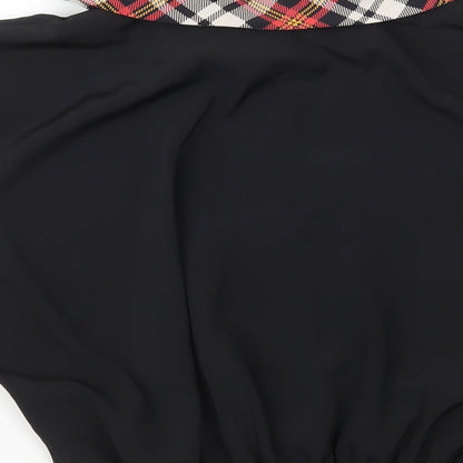 Womens UK Size 16 Precis Black Cropped Button-Up