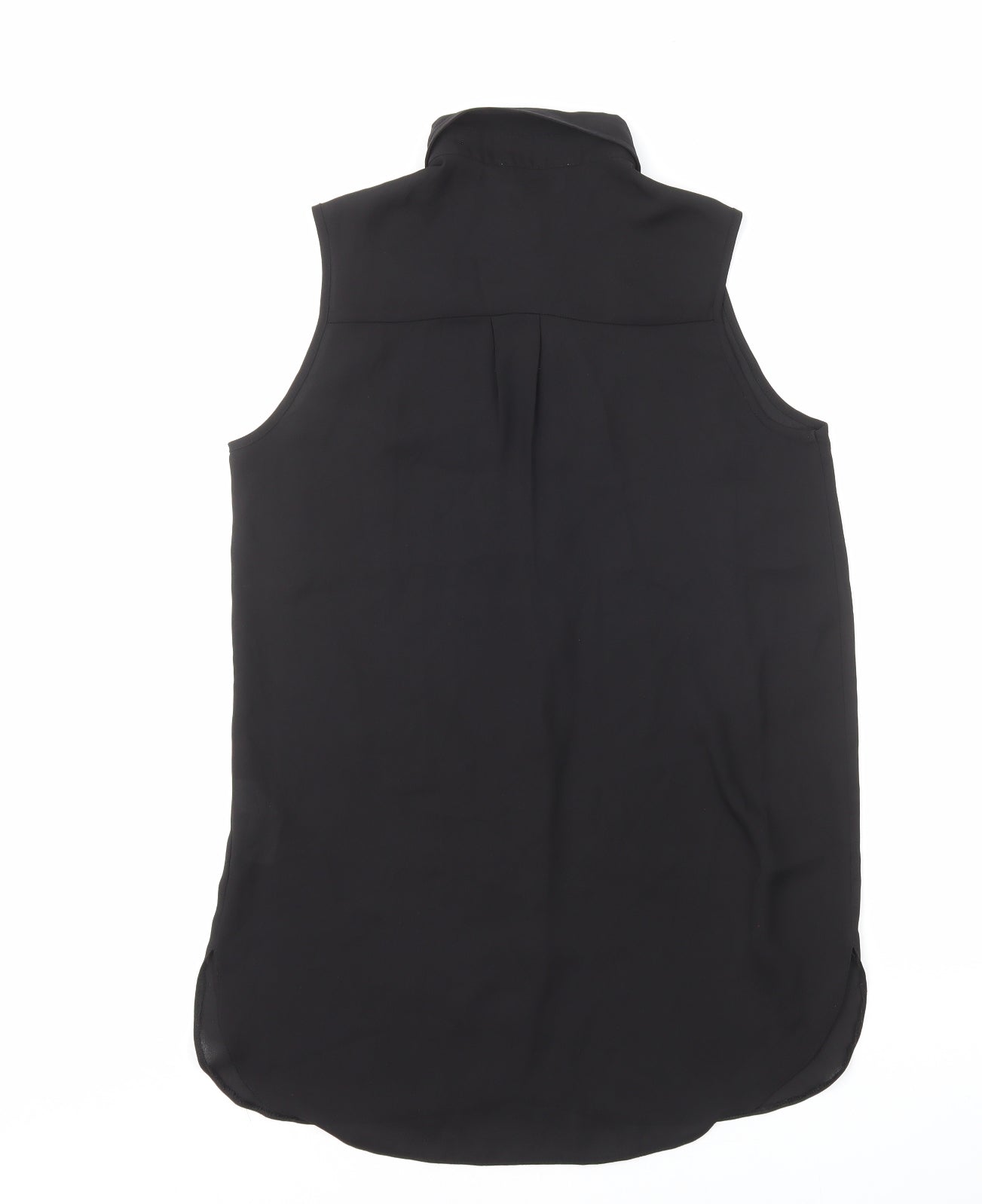 Primark Womens Black Polyester Basic Button-Up Size 6 Collared