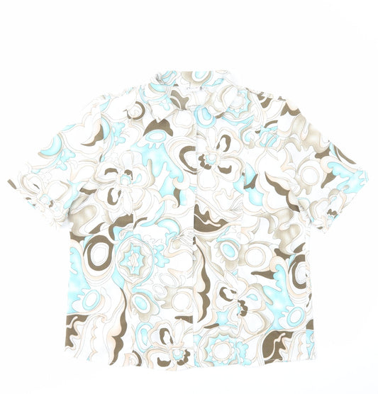 Oscar B Womens Multicoloured Geometric Polyester Basic Button-Up Size 18 Collared