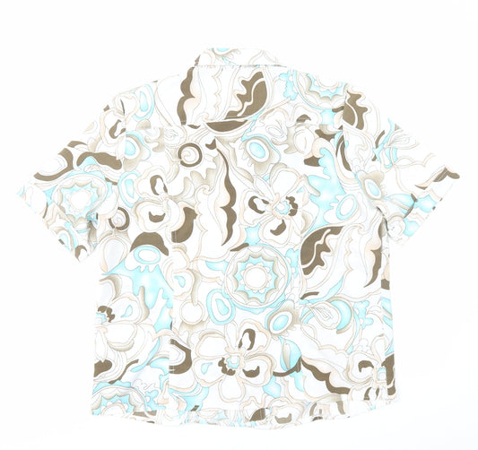 Oscar B Womens Multicoloured Geometric Polyester Basic Button-Up Size 18 Collared