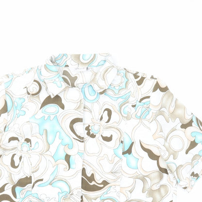 Oscar B Womens Multicoloured Geometric Polyester Basic Button-Up Size 18 Collared