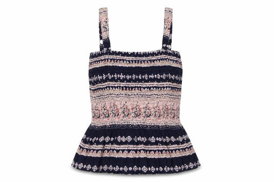 Pistachio Womens Multicoloured Geometric Polyester Cropped Tank Size M Square Neck