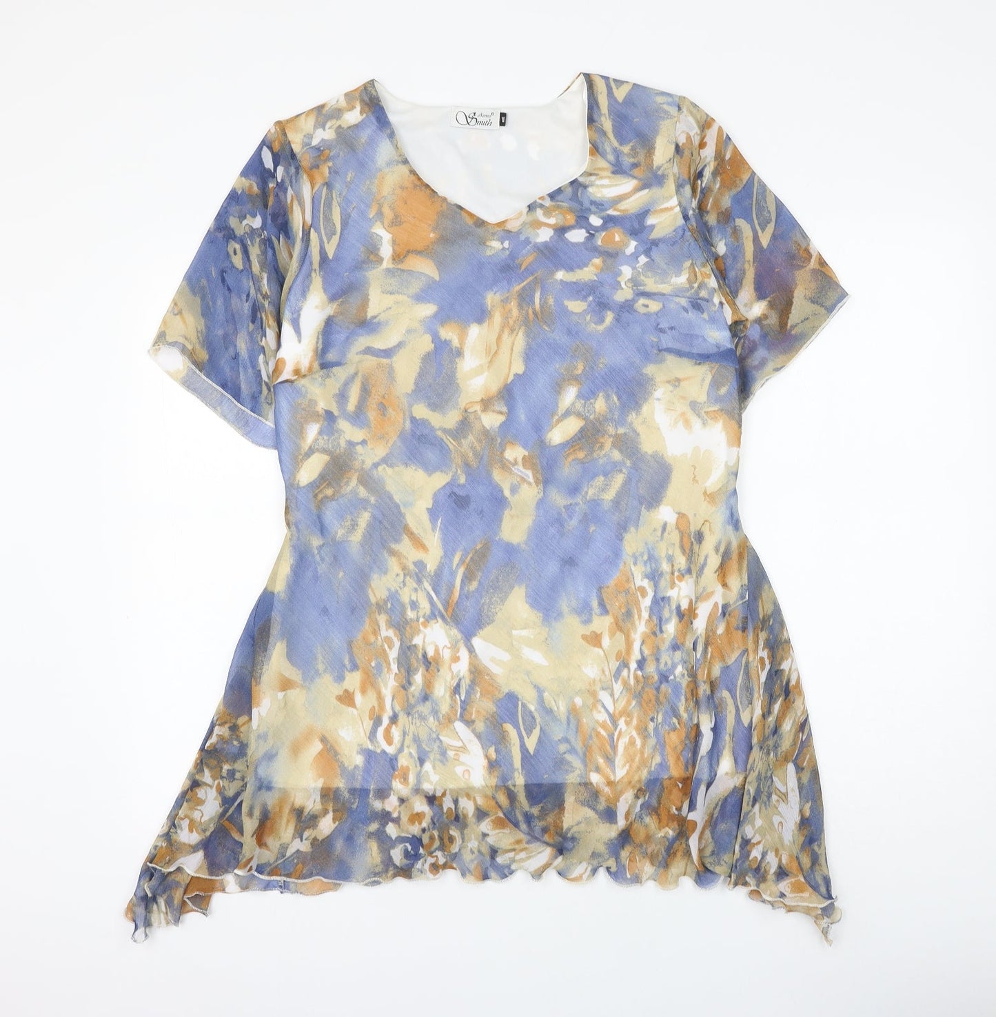 Womens UK Size 18 Anne Smith Blue Basic Blouse