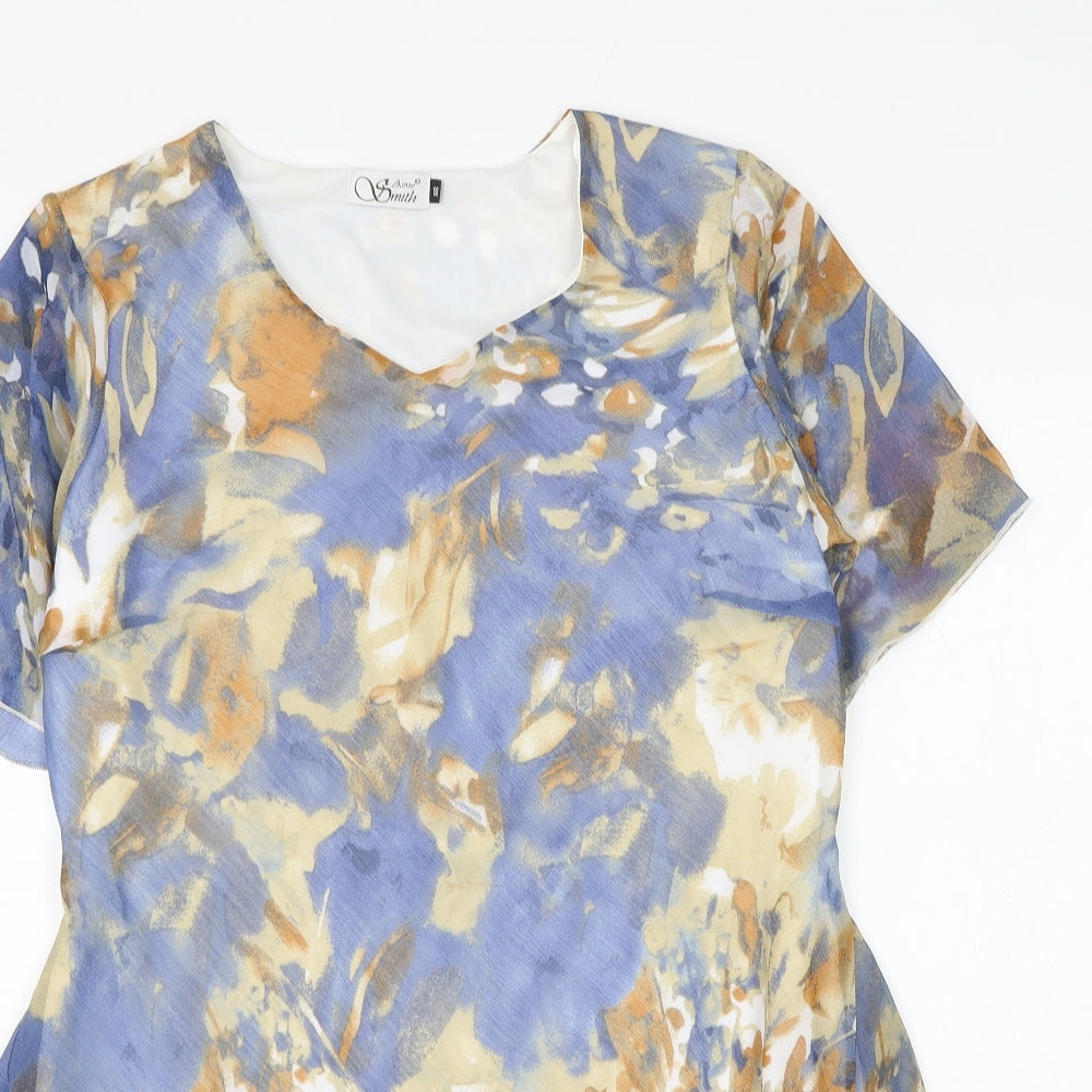 Womens UK Size 18 Anne Smith Blue Basic Blouse