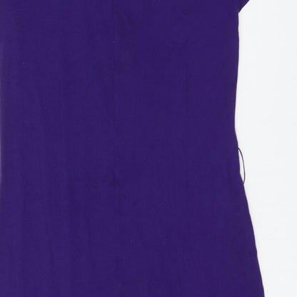 Marks and Spencer Womens Purple Viscose T-Shirt Dress Size 10 Round Neck Pullover