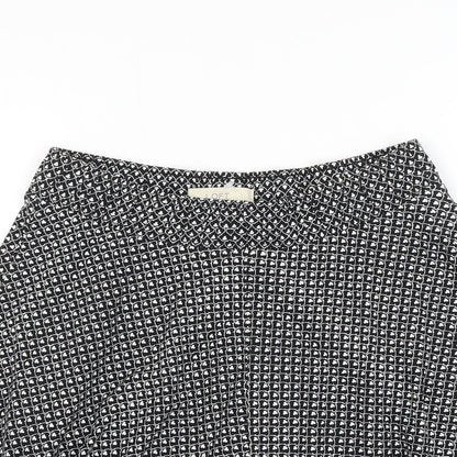 LOFT Womens Black Geometric Rayon Skater Skirt Size XS