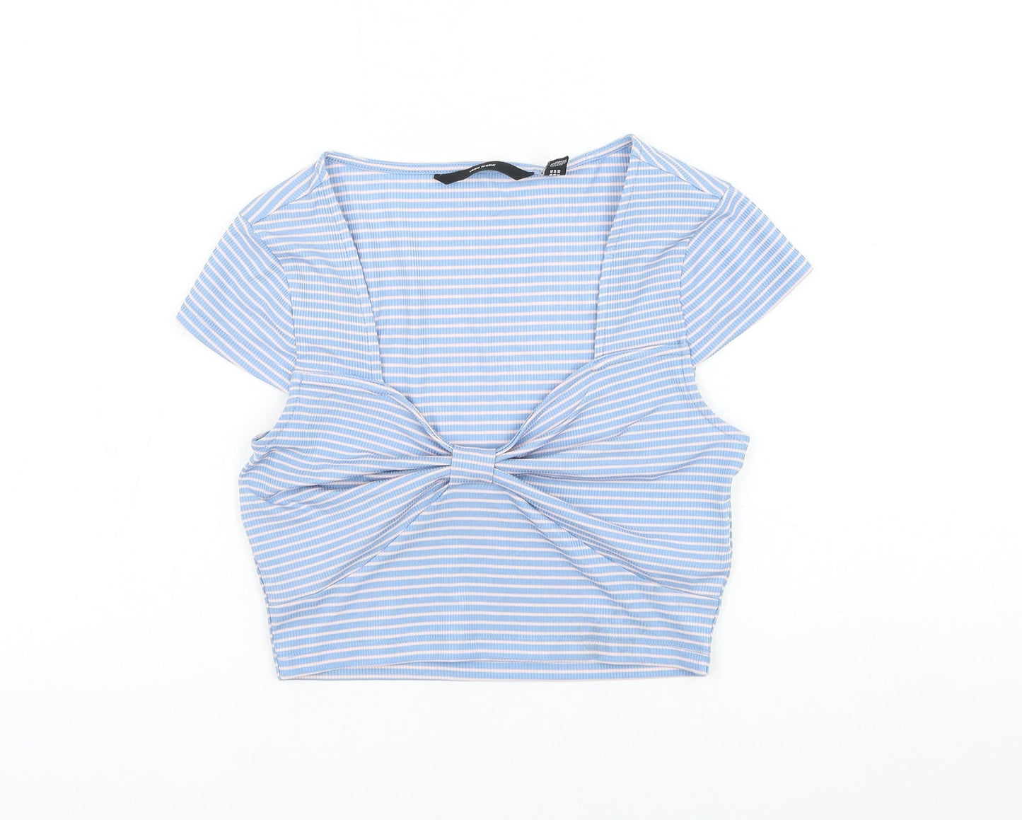 Womens UK Size XS Vera Moda Blue Cropped Blouse