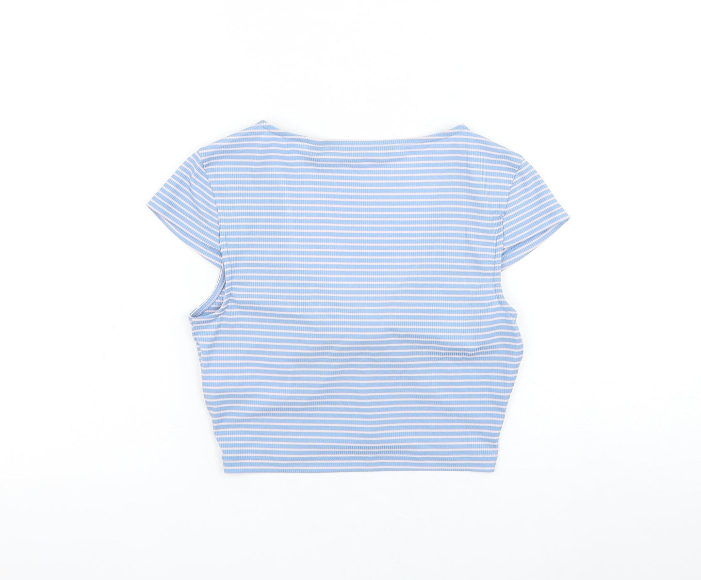 Womens UK Size XS Vera Moda Blue Cropped Blouse
