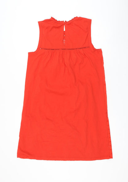 NEXT Womens Red Floral Polyester Shift Size 10 Round Neck Pullover