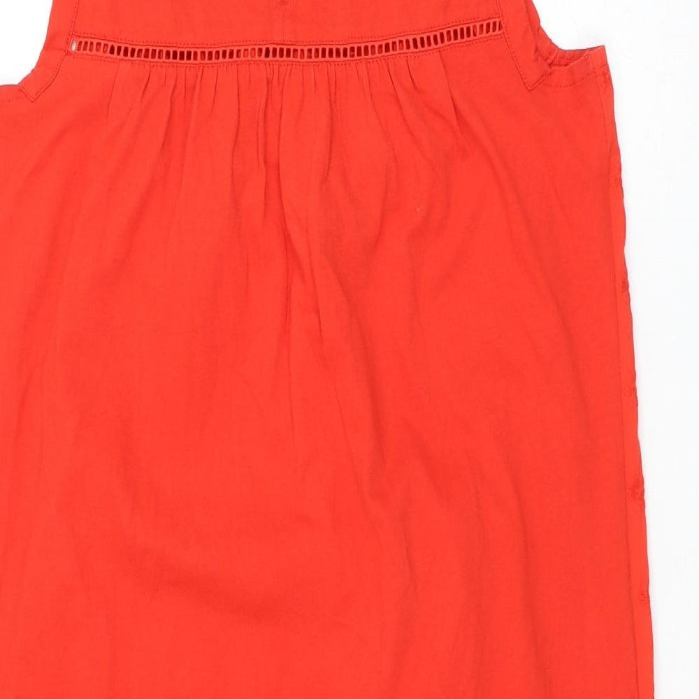 NEXT Womens Red Floral Polyester Shift Size 10 Round Neck Pullover