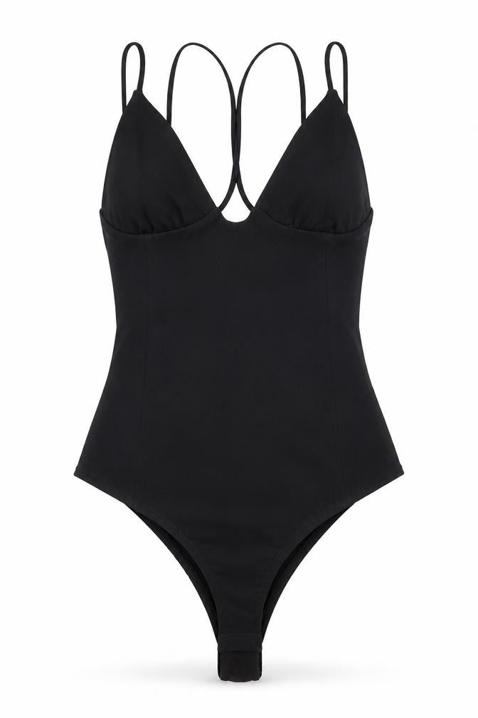 Womens UK Size S Zara One-Piece Black Bodysuit