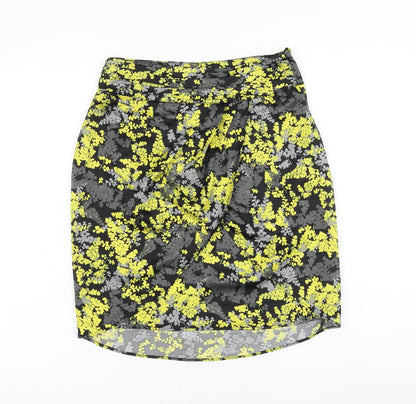H&M Womens Multicoloured Floral Polyester Wrap Skirt Size 6 Zip