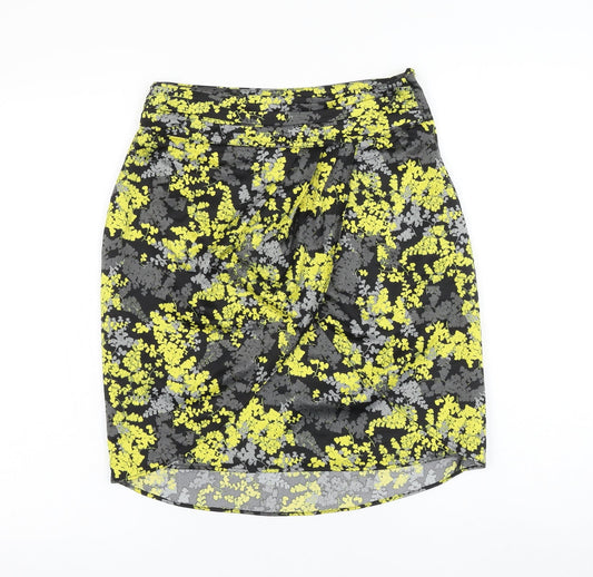 H&M Womens Multicoloured Floral Polyester Wrap Skirt Size 6 Zip