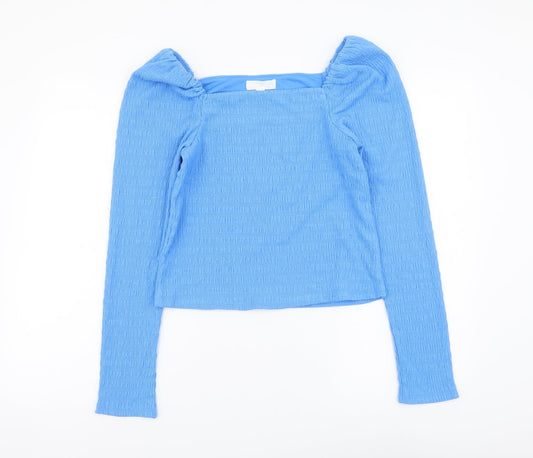 Womens UK Size S H&M Blue Basic Blouse