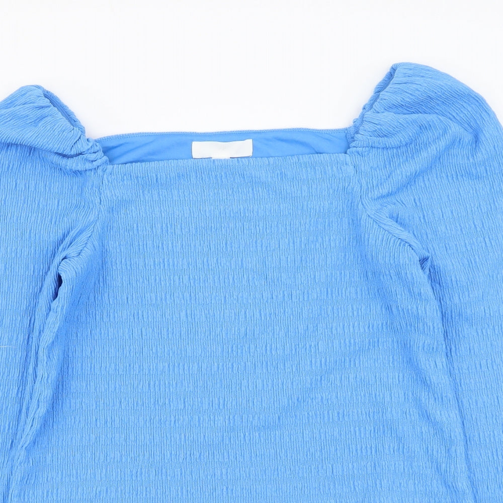 Womens UK Size S H&M Blue Basic Blouse