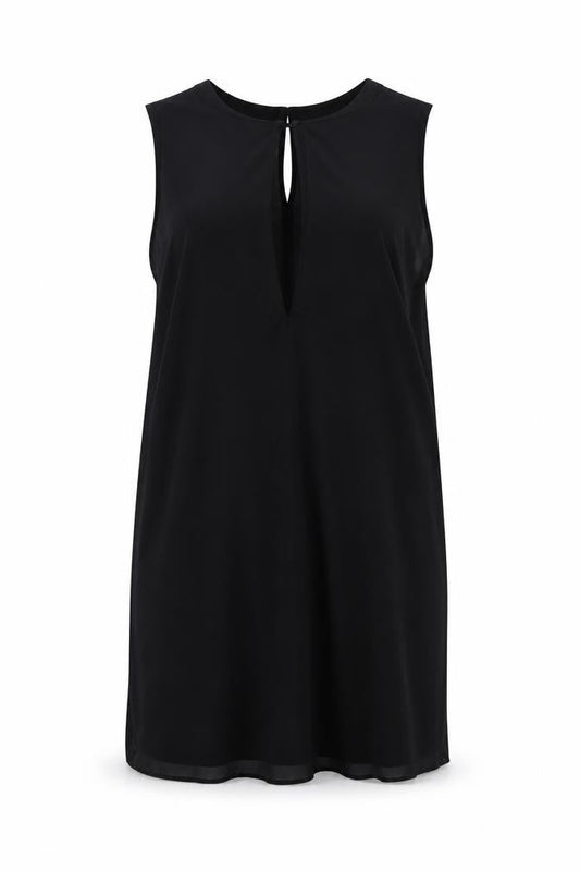 Taillissime Womens Black Polyester Tank Dress Size 16 Mock Neck Pullover