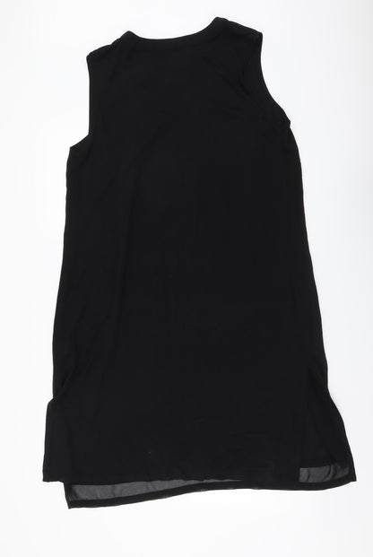 Taillissime Womens Black Polyester Tank Dress Size 16 Mock Neck Pullover